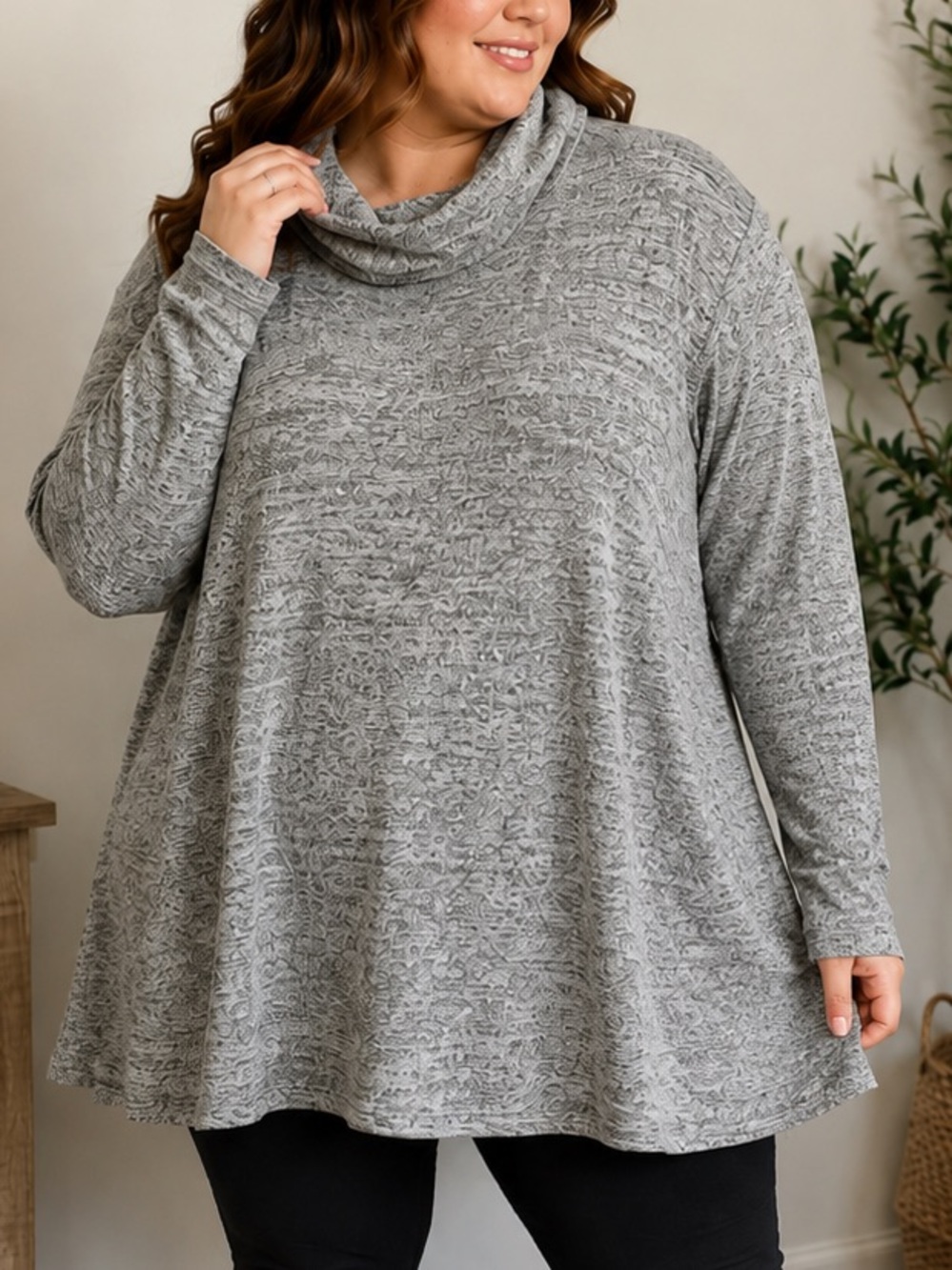 Lane Bryant Oversized Cozy Cowl Neck Tunic Office Wear Top Plus Size 22/24